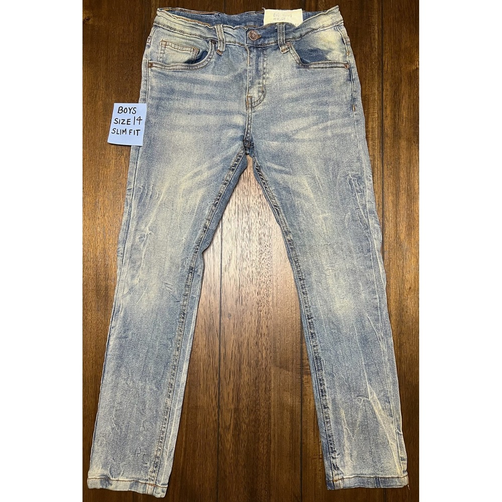 Boys Evolution In Design Slim Fit Light Wash Distressed Jeans‎ Size 14